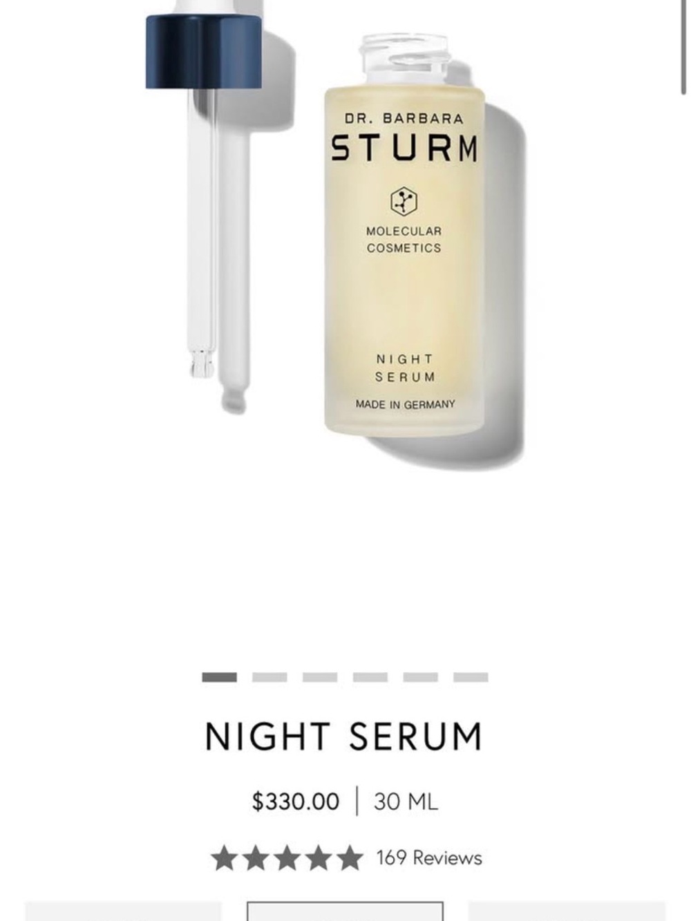 Dr. Barbara Sturm Night Serum — Cream and Navy Accents
